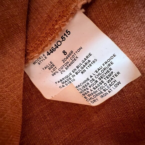 Tribal Jeans Blazer Jacket 8 Stretch Extensible Burnt Orange Salmon Buttons - Picture 6 of 6